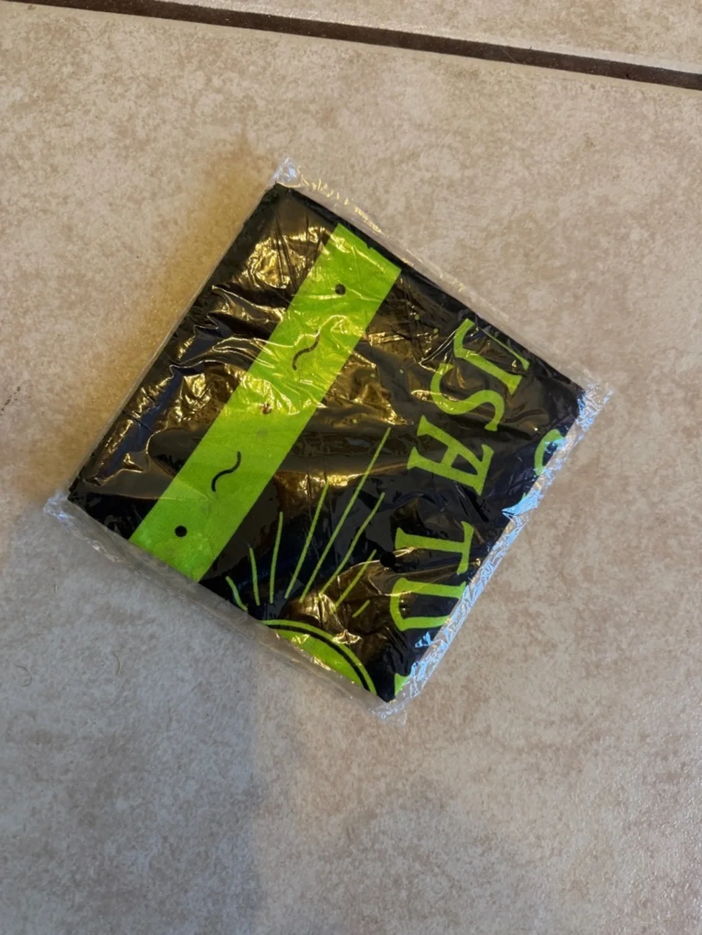 Neon Green & Black Wanted Bandana - Picture 6 of 6